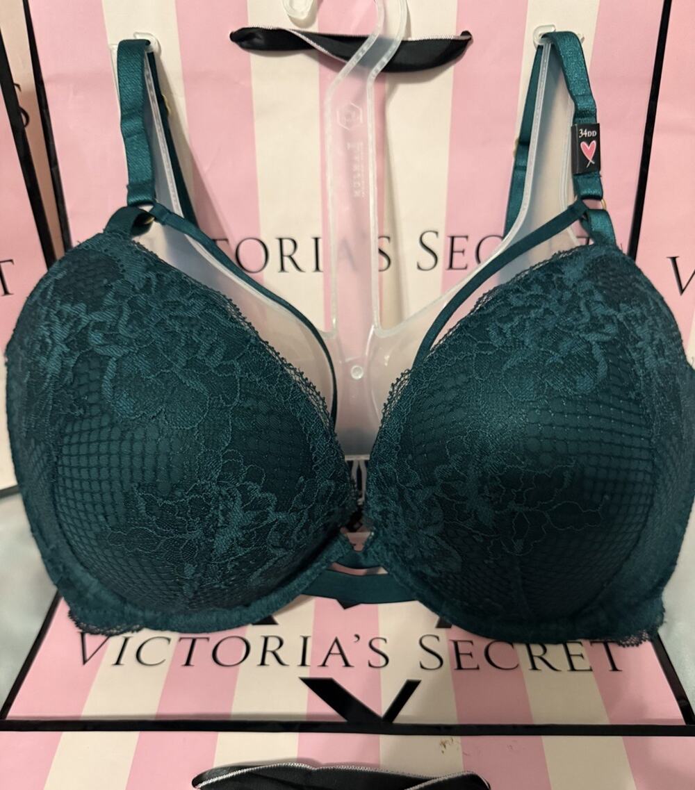 Victorias Secret Bra Very Sexy Push Up 34DD Dark Green